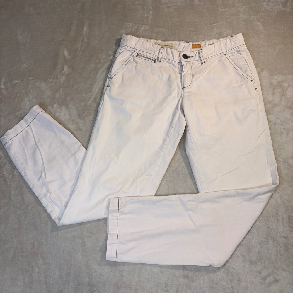 Pilcro and the Letterpress Hyphen Fit Chino Pants Off White Contrast Stitch 26